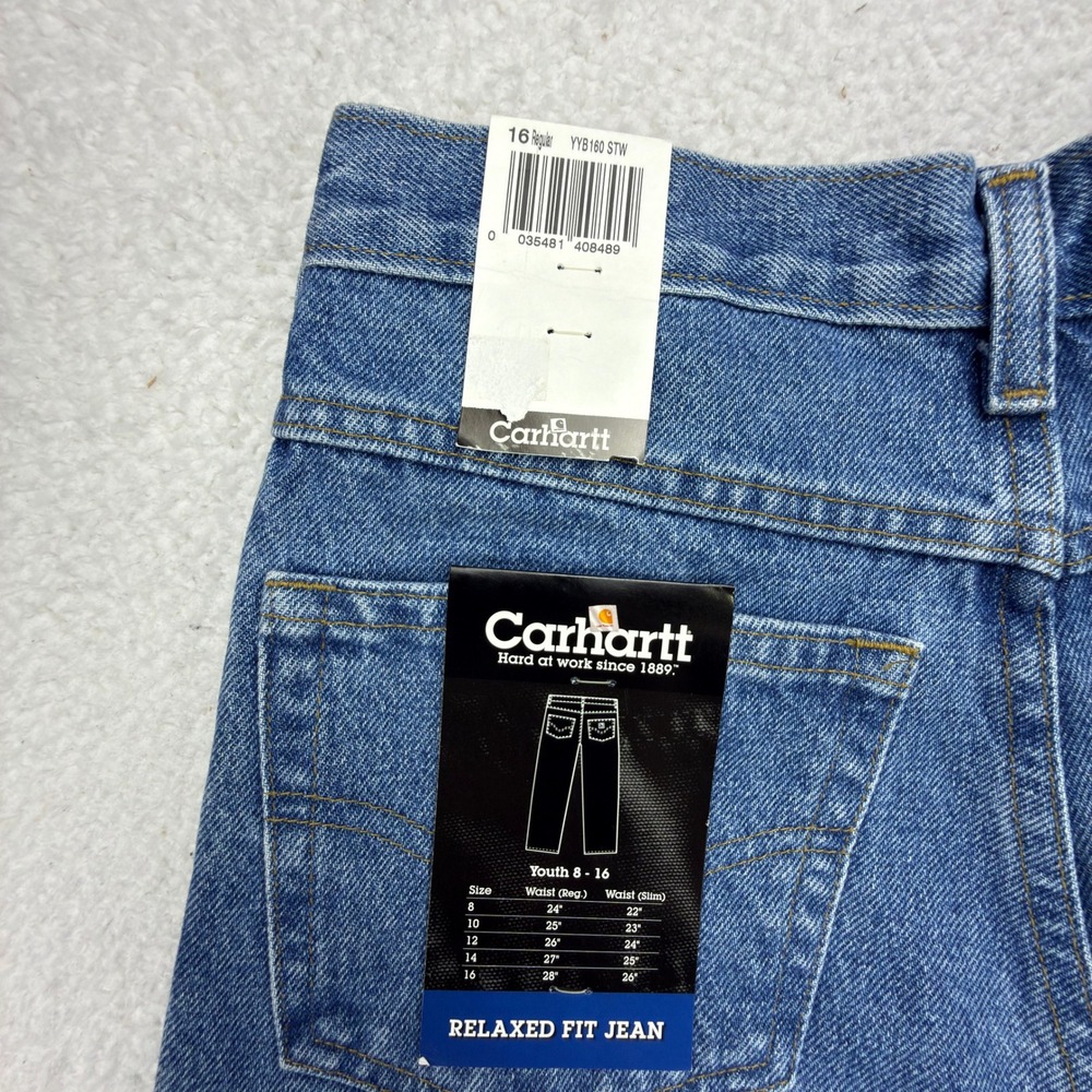 Carhartt Relaxed Fit Jeans Youth Size 16 YBB160 STW Stonewash NWT NOS